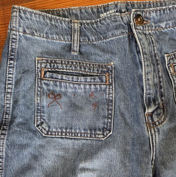 Old Navy Drapey Denim High-Risr Baggy Wide Leg - Picture 3 of 6